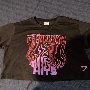 Gymshark pre workout crop top size large